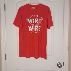 Cincy Shirts Cincinnati Reds BSeball Wire To Wire Tee Shirt Unisex Sz XL